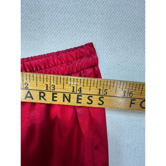 Vintage Inner Most Womens Satin Button Up Pants Pajama Set Size L Red Sleepwear - Picture 13 of 14